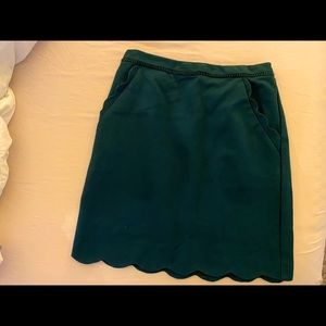 Scalloped emerald skirt